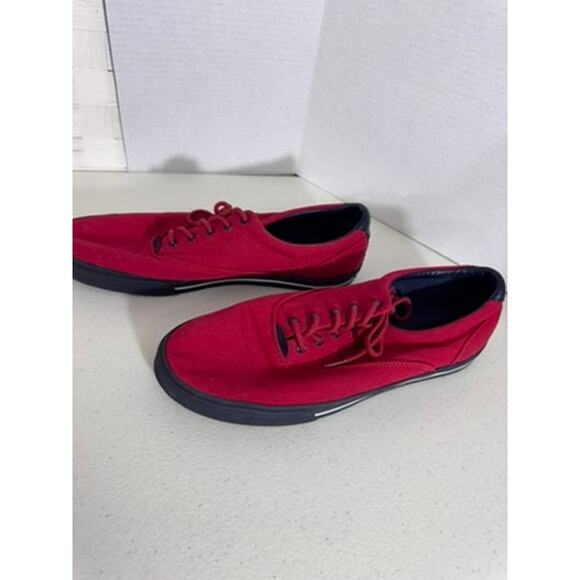 "TOMMY HILFIGER" Red Mens Sneakers Size 12 Street Wear Preppy Academia Walking - Picture 6 of 11
